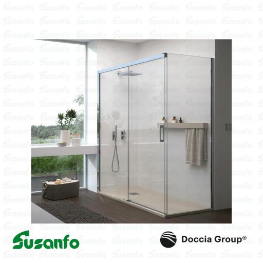Mampara Kingston 120x80 cromo fijo izquierda antical