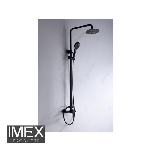 Columna de ducha monomando IMEX Serie Roma Negro Mate BDR002-NG