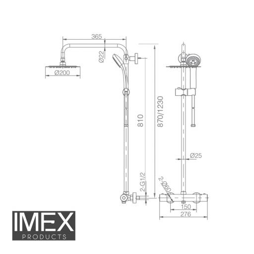 Columna de ducha termostática IMEX LONDRES Cromo BTL011 [2]