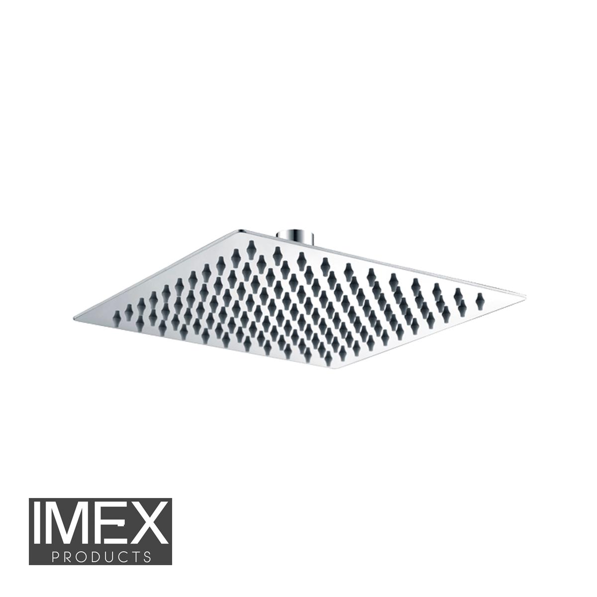 Rociador de ducha IMEX cuadrado  extraplano cromado 25 x 25 cm RDC002