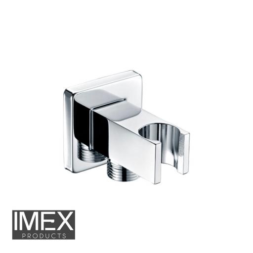 Soporte de ducha IMEX con toma 1/2" cuadrado cromo SFR001
