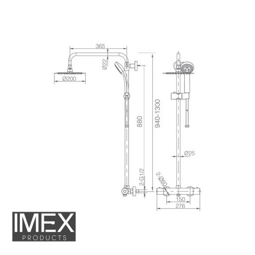 Columna de ducha Termostática IMEX Serie Kent BTK017-NG [2]