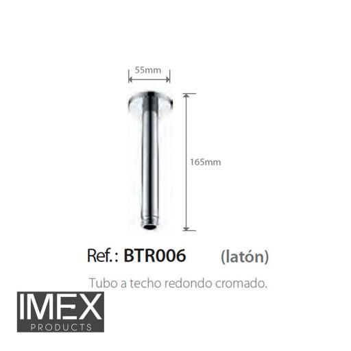 Soporte rociador a techo IMEX redondo cromado BTR006 [1]