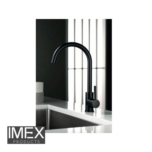 Grifo de cocina IMEX Serie Lyon Negro Mate GCR002/NG