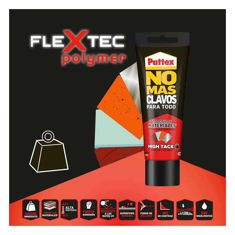 Pattex No Mas Clavos Para Todo HighTack, adhesivo de montaje resistente a  temperaturas extremas + No Más Clavos Cinta, cinta adhesiva para