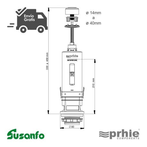 Descarga universal con sistema Start & Stop Prhie Hydro 70112 para base Roca D2D [2]