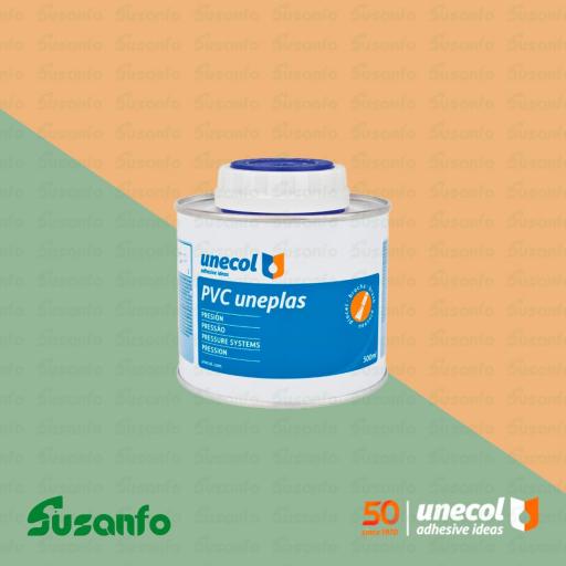 Adhesivo Unecol PVC Uneplas para tubería de PVC rígido y sistemas de presión [1]