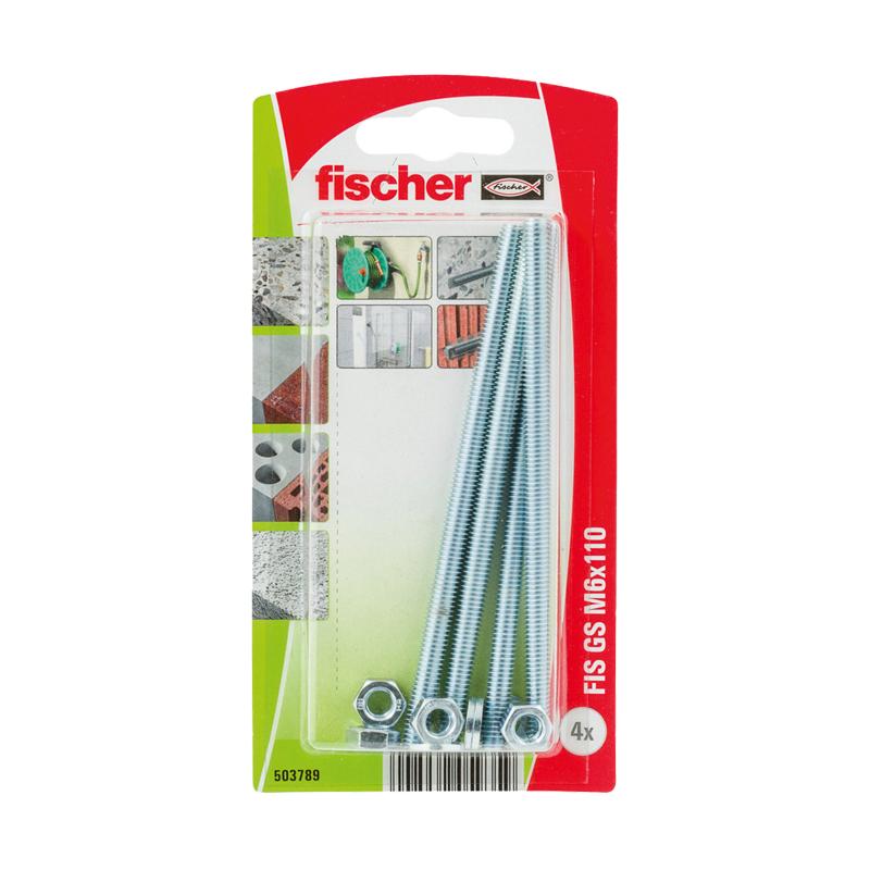 Blister Varilla roscada Fischer M-6 para taco químico