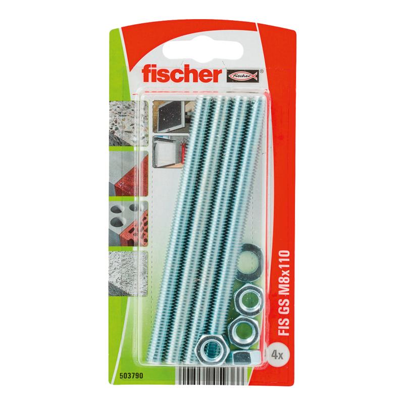 Blister Varilla roscada Fischer M-8 para taco químico