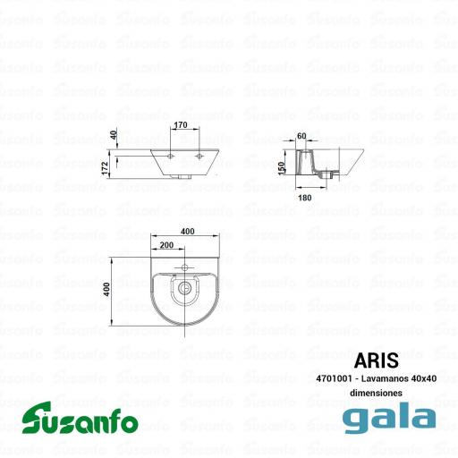 Lavamanos Gala Aris 40x40 - 47010 01 [2]