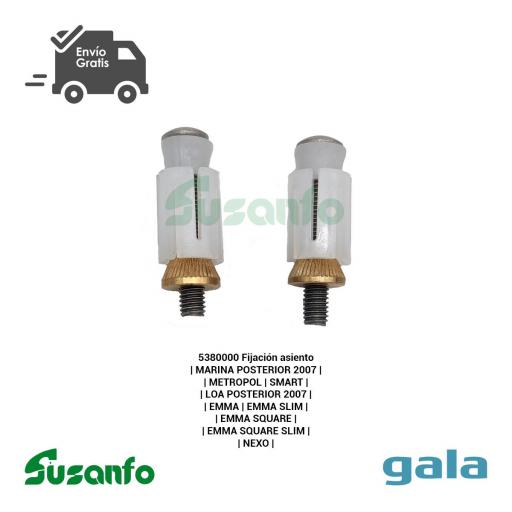 Tornillos fijación asiento inodoro Gala 53800 - SMART - EMMA - EMMA SQUARE - METROPOL - 