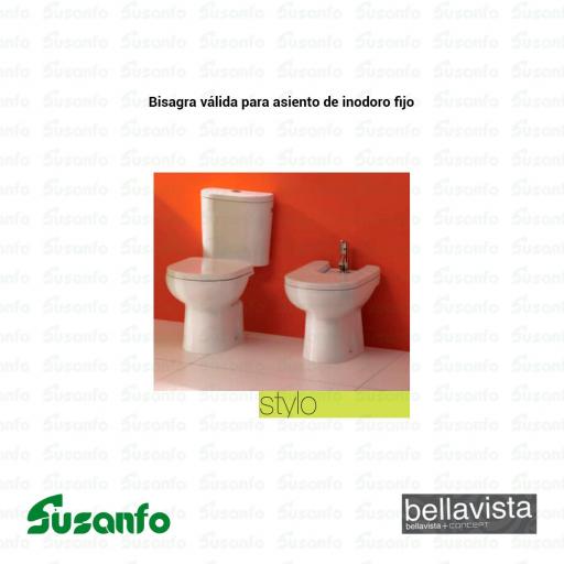 Conjunto bisagras completa asiento fijo BELLAVISTA STYLO/RECORD - G5422000 - Envío gratis [2]