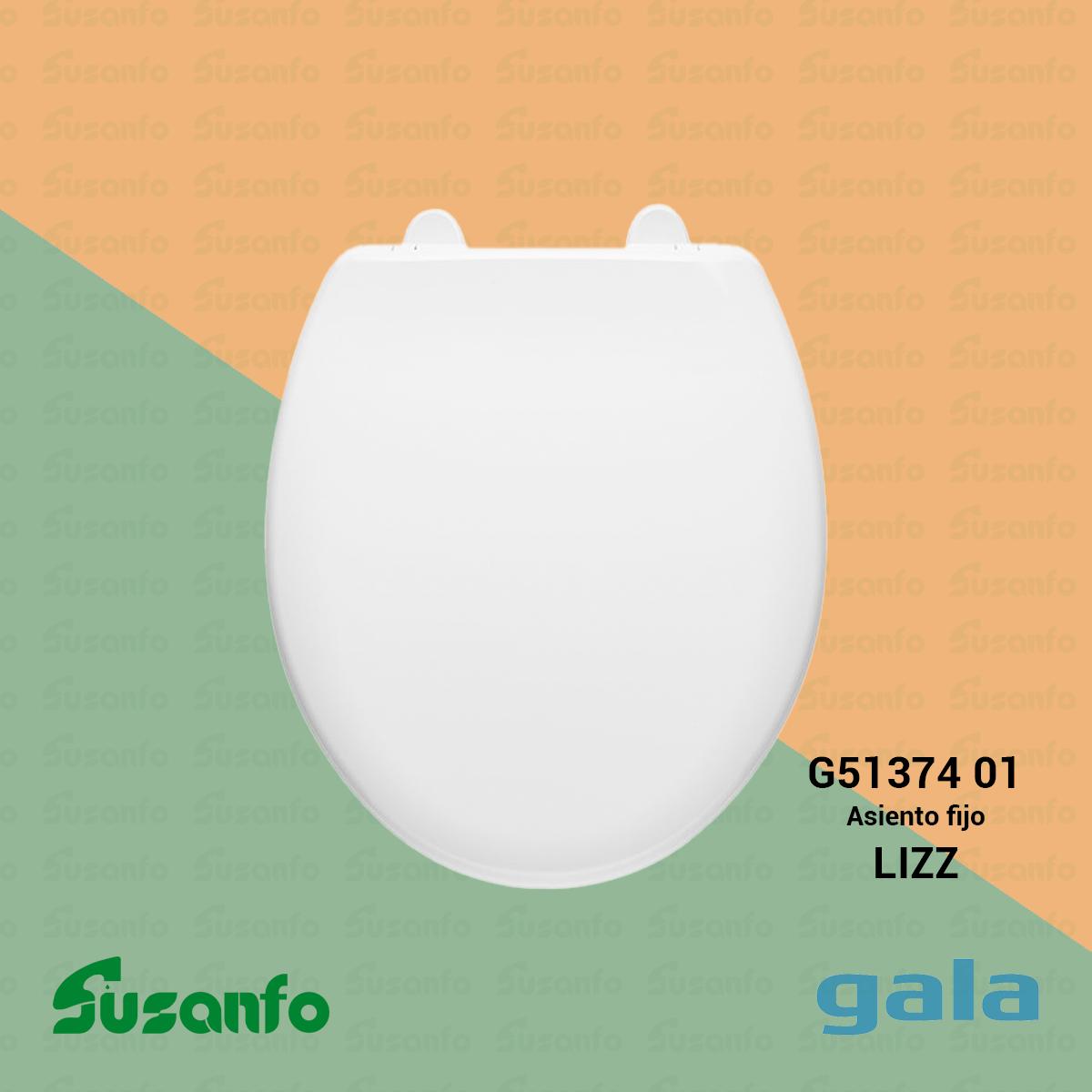 Tapa / Asiento WC Gala LIZZ G5137401 en PP blanco – Kit bisagras incluido