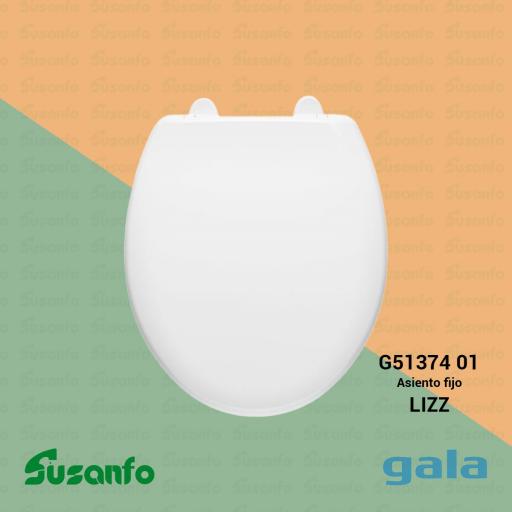 Tapa / Asiento WC Gala LIZZ G5137401 en PP blanco – Kit bisagras incluido [0]