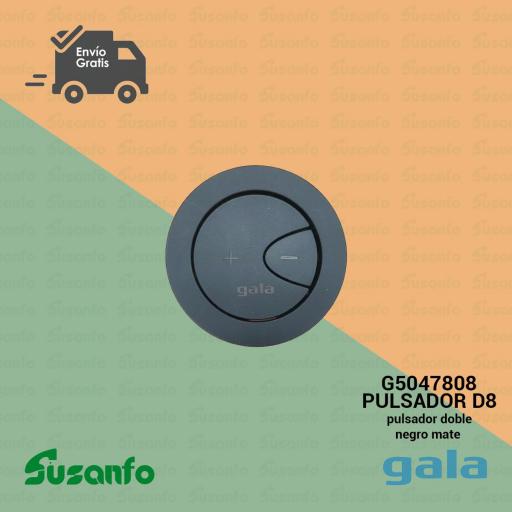 Pulsador doble D8 Ø48 mm Gala y Roca – Recambio original (cromo / negro mate) [3]