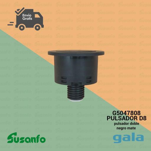 Pulsador doble D8 Ø48 mm Gala y Roca – Recambio original (cromo / negro mate) [4]
