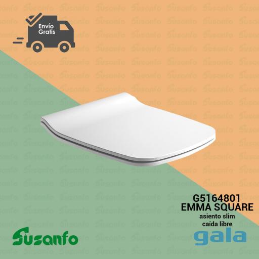 Asiento y tapa WC Gala Emma Square Slim fijo G5164801