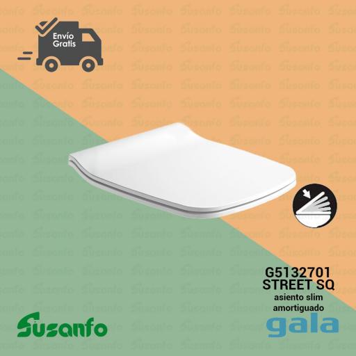 Asiento tapa WC Gala Street Square Slim caída amortiguada G5132701 [0]