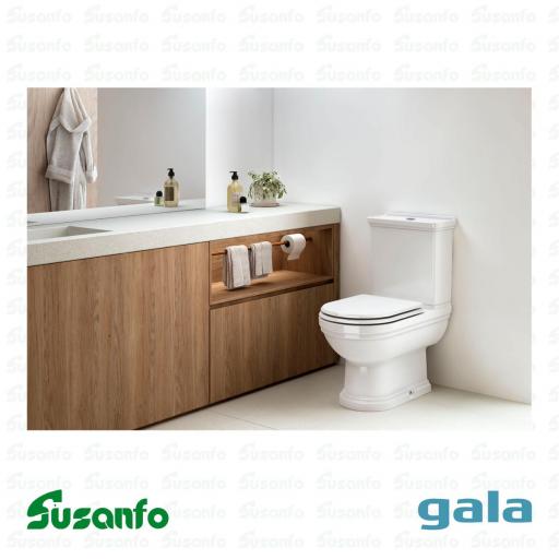 Asiento y tapa WC Gala Noble fijo — Acabados Madera Blanco y Madera Nogal 51610 [2]