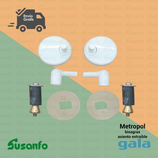 Conjunto bisagras asiento extraíble blanco Gala Metropol anterior 2007 - G5534001  [0]