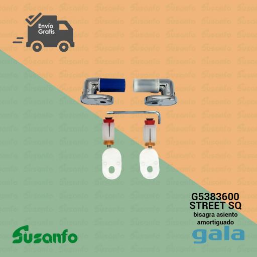 Conjunto bisagras completo asiento amortiguado Gala Street Square | Street Square slim - 53836
