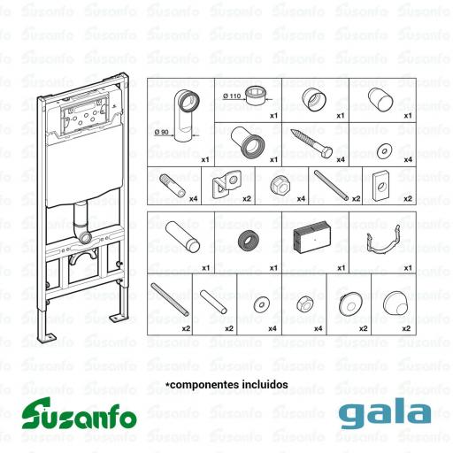 Sistema de instalación Gala STRIDE (G5548600) – Bastidor para inodoro suspendido [1]