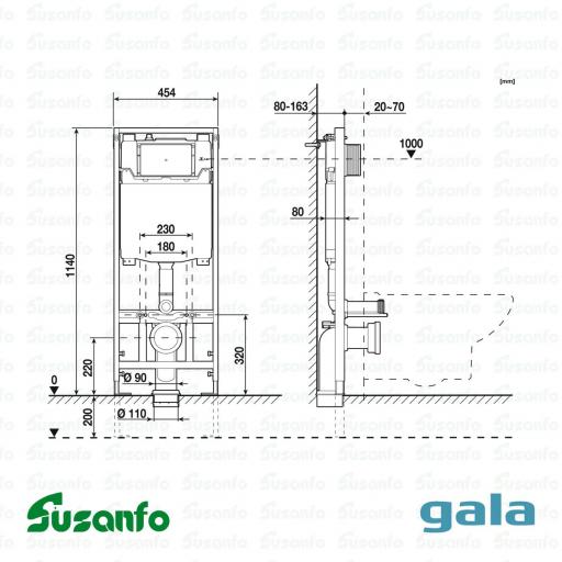 Sistema de instalación Gala STRIDE (G5548600) – Bastidor para inodoro suspendido [2]