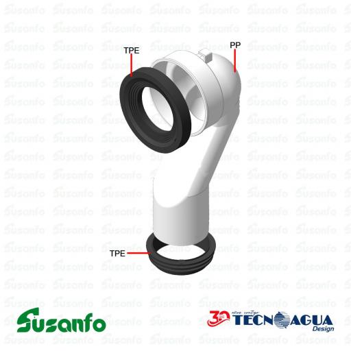Codo Inodoro Dual  HTecnoagua T-122 - Ø90xØ110 / L. 210mm [2]