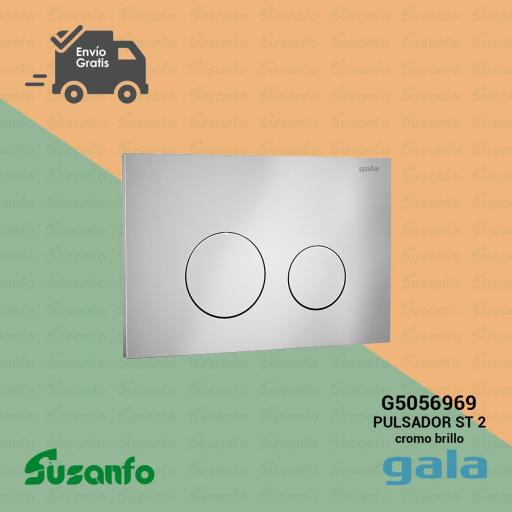 Placa pulsador Gala ST2  doble descarga – acabado cromo brillo y cromo mate