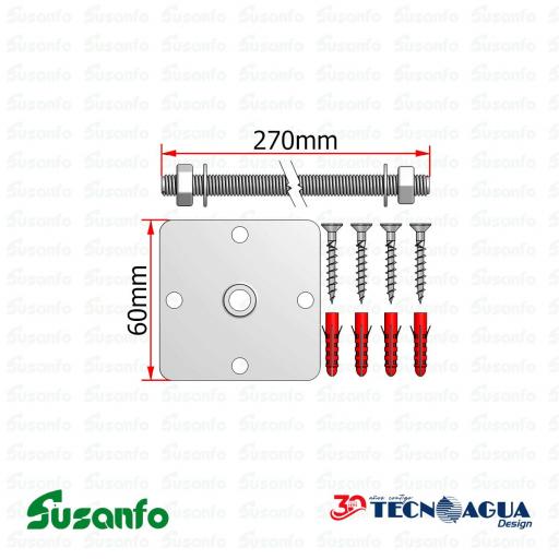 Varilla de fijación para codos de salida dual - Hidrotecnoagua T-125 [1]