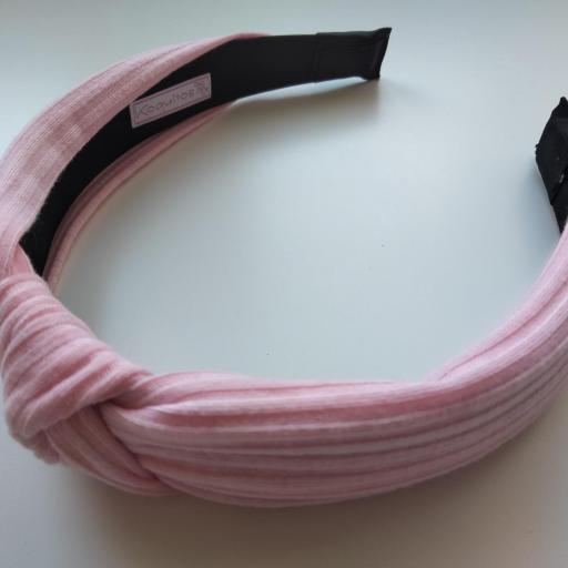 Diadema tela nudo rosa