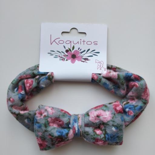 Banda floral lazada gris claro