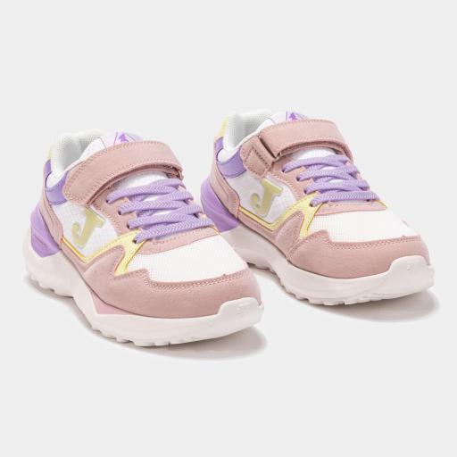 ZAPATILLAS CASUAL JR BLANCA ROSA 