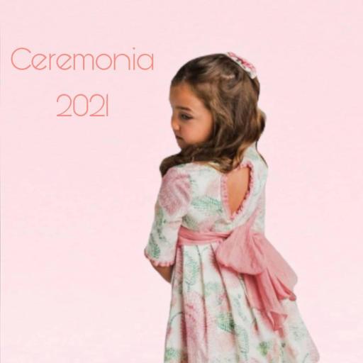 Vestido Niña Grande estampado blanco y rosa La Ormiga [0]