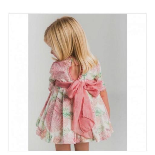 Vestido Niña estampado blanco y rosa La Ormiga [1]