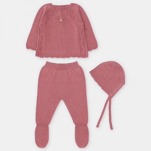 Conjunto 3p polaina Ibia Martín Aranda rosa caramelo ref.10326