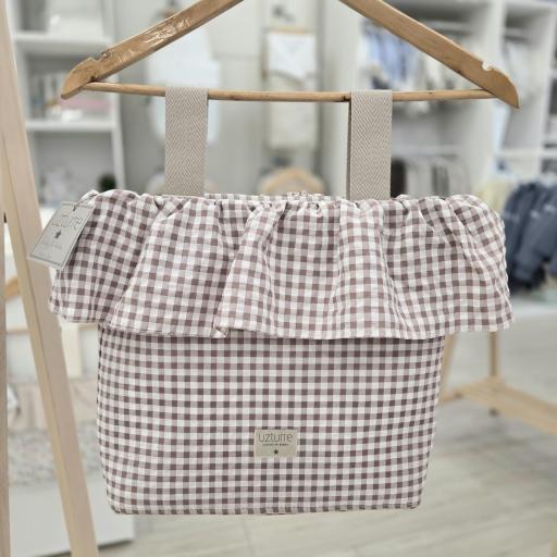 Bolso talega volante Thea rosa empolvado Uzturre 