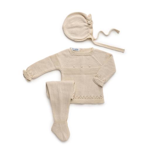 Conjunto 3p bodoques crema Juliana ref.25026