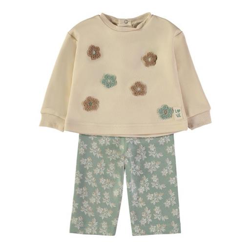 Conjunto niña Babybol flores verde ref.261059 [0]