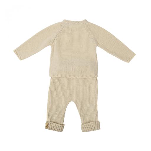 Conjunto 3 piezas con gorrito Laurel Babidú Beige ref.50816 [2]