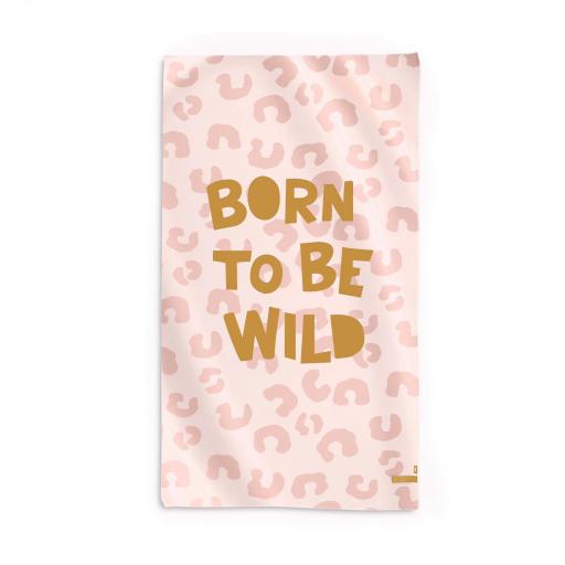 Toalla baño microfibra Born to de wild Saro rosa ref.6432