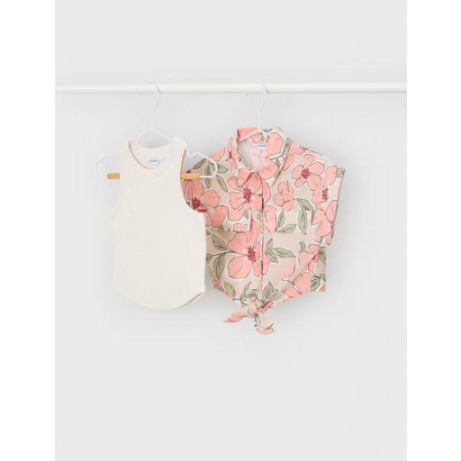 Blusa estampada con top color mandarina Mayoral ref.3196