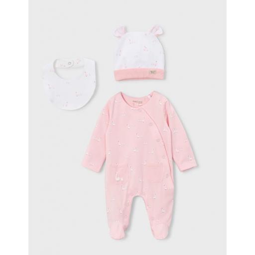 Set regalo pijama + gorro + babero Mayoral rosa ref.1728