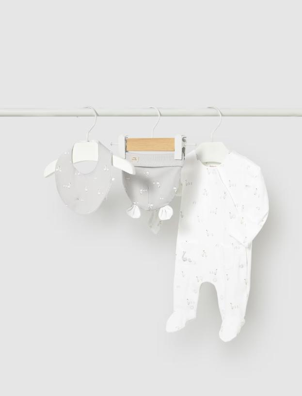 Set regalo pijama + gorro + babero Mayoral gris ref.1728