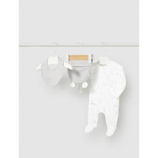 Set regalo pijama + gorro + babero Mayoral gris ref.1728