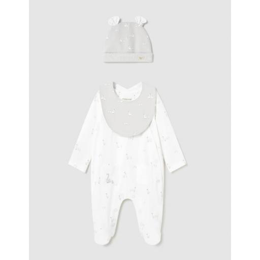 Set regalo pijama + gorro + babero Mayoral gris ref.1728 [1]