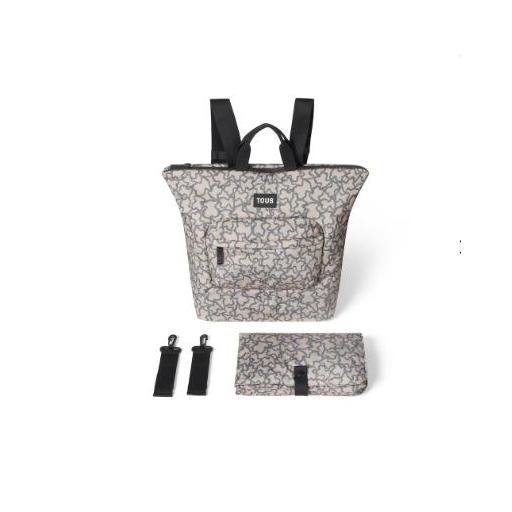 Bolso mochila con broches para coche y cambiador beig Tous Baby [0]
