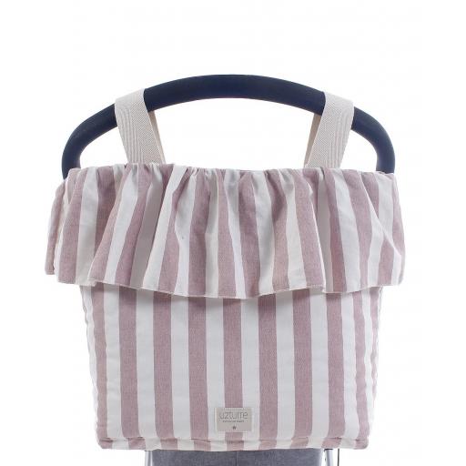 Talega volante Raya rosa empolvado Uzturre