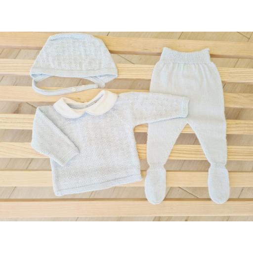 Conjunto 3 piezas primera puesta Malabarista celeste Babydif