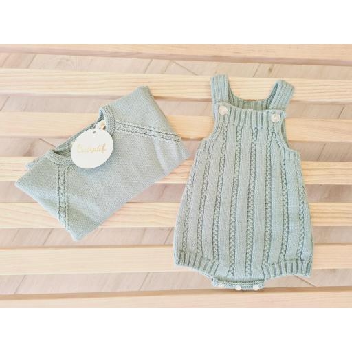 Conjunto jersey y ranita lana Faquir Babydif verde [1]